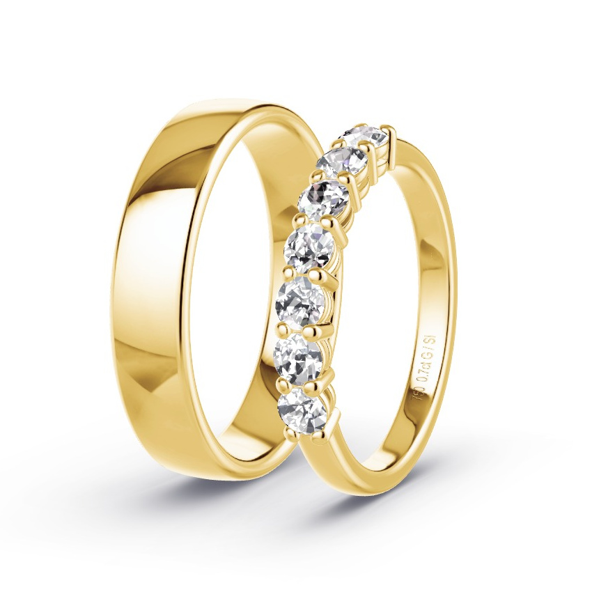 Alianzas Oro amarillo - 0.70 kt Diamantes - Modelo N°1061 Alianzas Oro amarillo - 0.70 kt Diamantes - Modelo N°1061