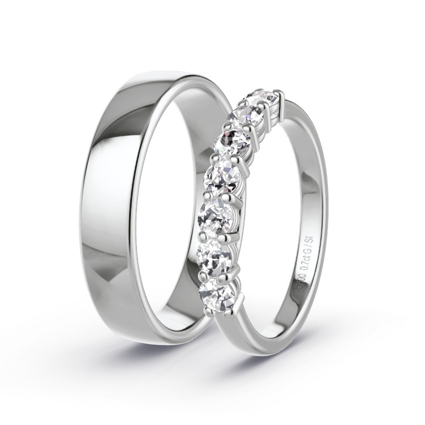 Alianzas Paladio - 0.70 kt Diamantes - Modelo N°1061 Alianzas Paladio - 0.70 kt Diamantes - Modelo N°1061