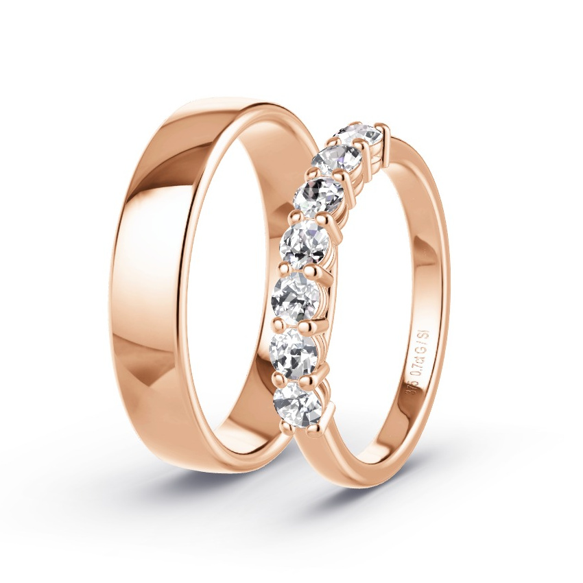 Alianzas Oro rosa - 0.70 kt Diamantes - Modelo N°1061 Alianzas Oro rosa - 0.70 kt Diamantes - Modelo N°1061