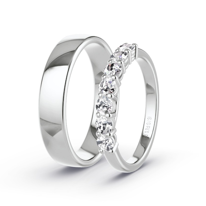Alianzas Oro blanco - 0.70 kt Diamantes - Modelo N°1061 Alianzas Oro blanco - 0.70 kt Diamantes - Modelo N°1061