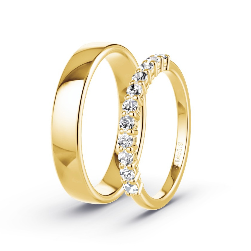 Alianzas Oro amarillo - 0.44 kt Diamantes - Modelo N°1062 Alianzas Oro amarillo - 0.44 kt Diamantes - Modelo N°1062