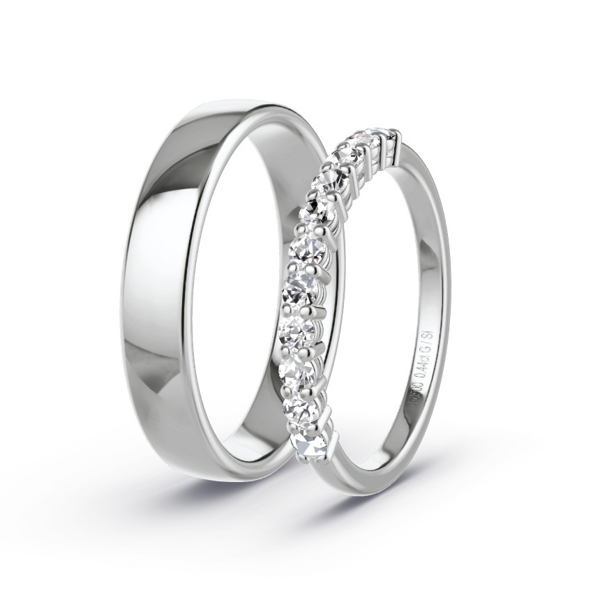 Alianzas Paladio - 0.44 kt Diamantes - Modelo N°1062 Alianzas Paladio - 0.44 kt Diamantes - Modelo N°1062