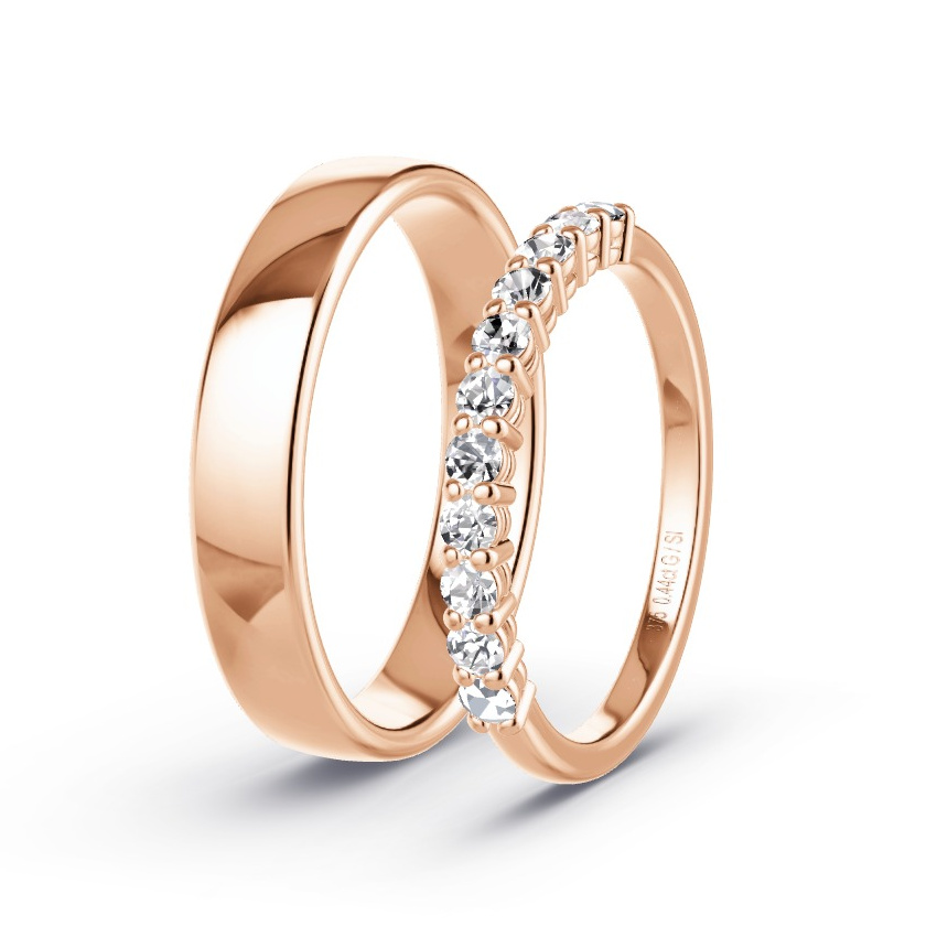 Alianzas Oro rosa - 0.44 kt Diamantes - Modelo N°1062 Alianzas Oro rosa - 0.44 kt Diamantes - Modelo N°1062