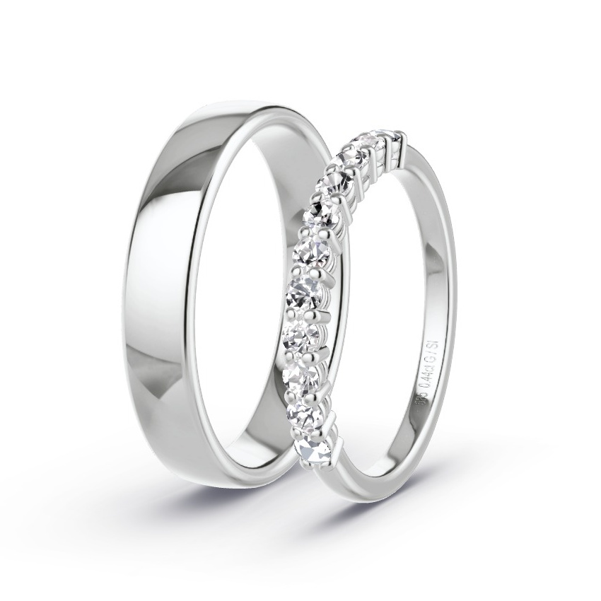 Alianzas Oro blanco - 0.44 kt Diamantes - Modelo N°1062 Alianzas Oro blanco - 0.44 kt Diamantes - Modelo N°1062