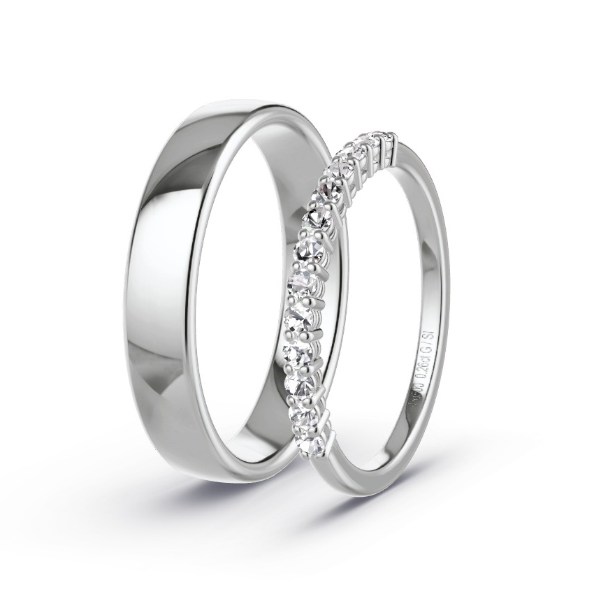 Alianzas Paladio - 0.26 kt Diamantes - Modelo N°1063 Alianzas Paladio - 0.26 kt Diamantes - Modelo N°1063