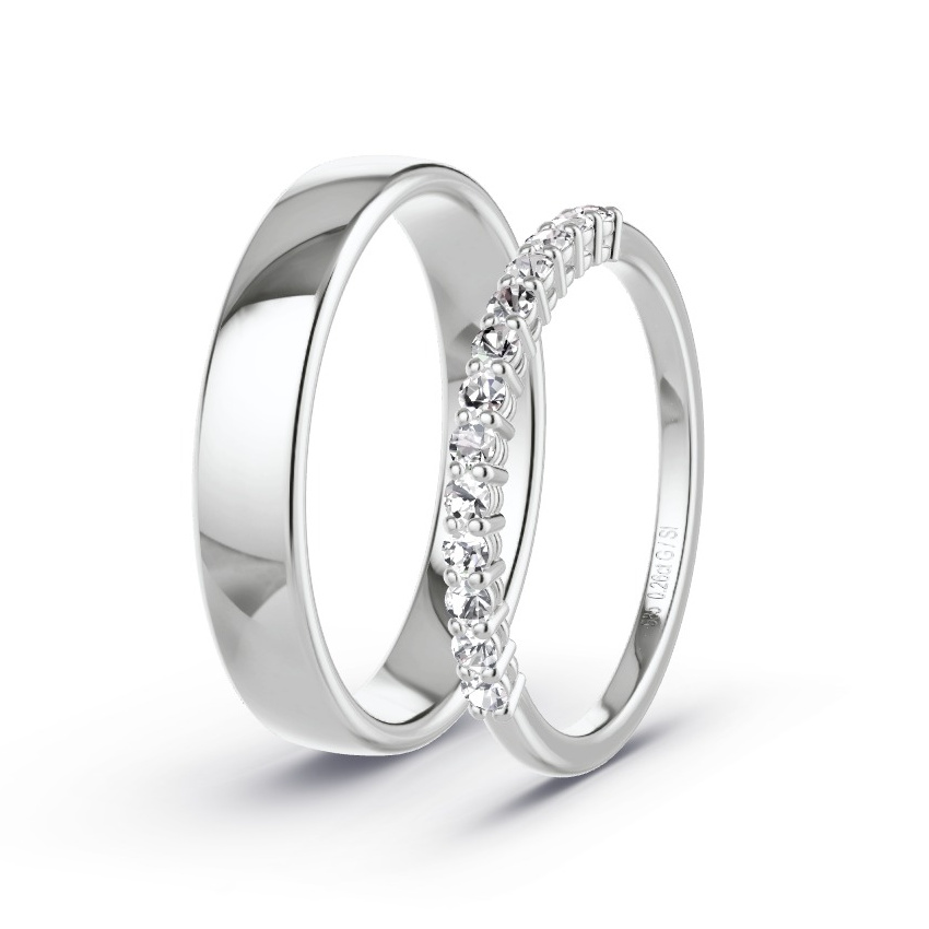 Alianzas Oro blanco - 0.26 kt Diamantes - Modelo N°1063 Alianzas Oro blanco - 0.26 kt Diamantes - Modelo N°1063