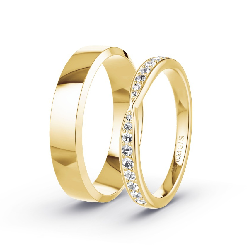 Alianzas Oro amarillo - 0.29 kt Diamantes - Modelo N°1064 Alianzas Oro amarillo - 0.29 kt Diamantes - Modelo N°1064