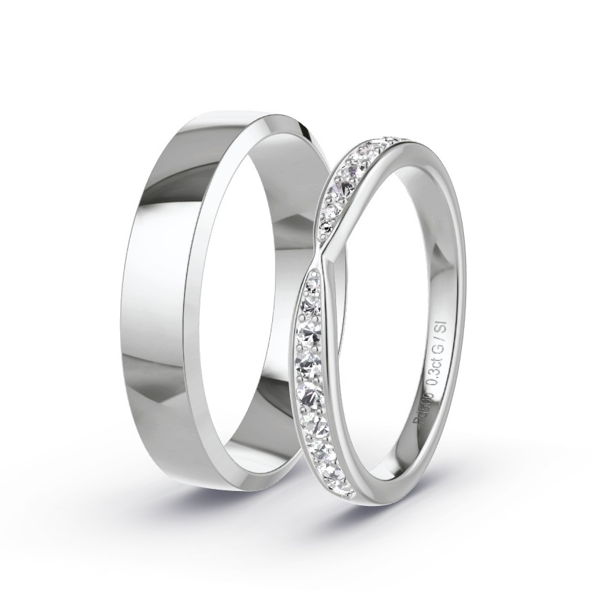 Alianzas Paladio - 0.29 kt Diamantes - Modelo N°1064 Alianzas Paladio - 0.29 kt Diamantes - Modelo N°1064