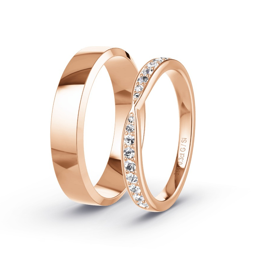 Alianzas Oro rojo - 0.29 kt Diamantes - Modelo N°1064 Alianzas Oro rojo - 0.29 kt Diamantes - Modelo N°1064