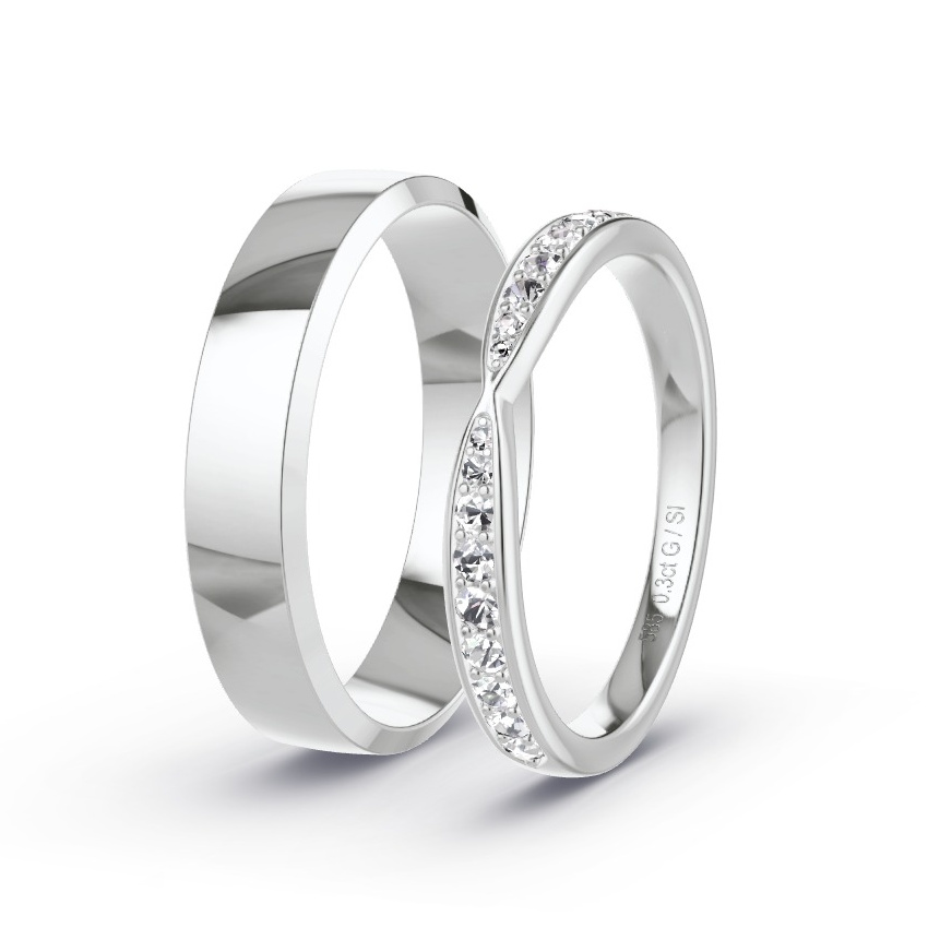 Alianzas Oro blanco - 0.29 kt Diamantes - Modelo N°1064 Alianzas Oro blanco - 0.29 kt Diamantes - Modelo N°1064