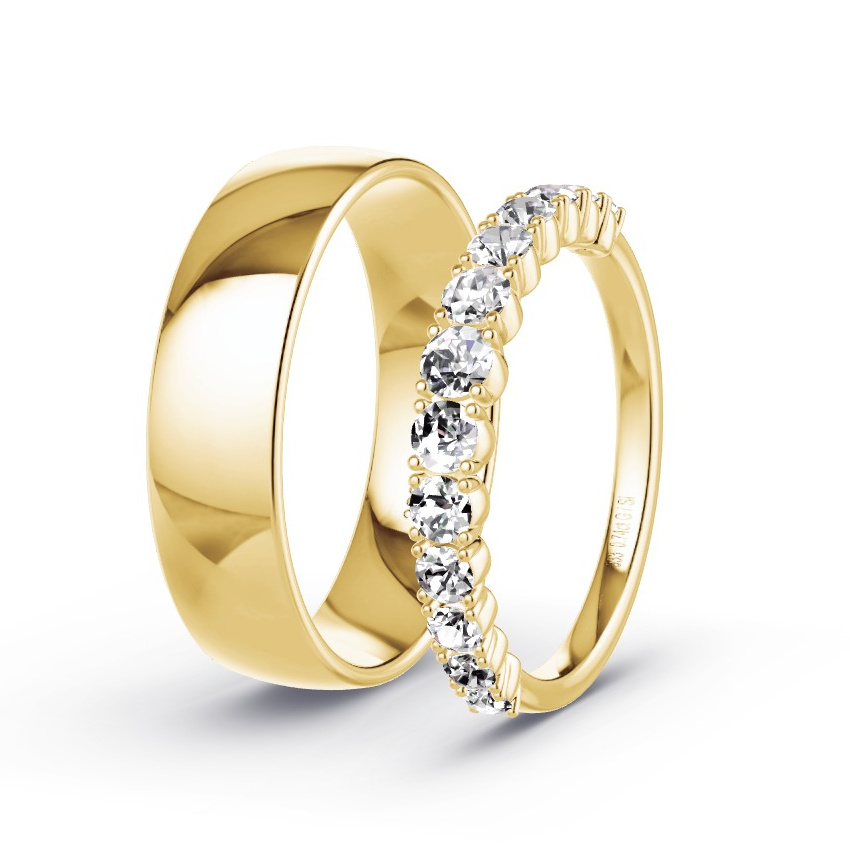 Alianzas Oro amarillo - 0.74 kt Diamantes - Modelo N°1066 Alianzas Oro amarillo - 0.74 kt Diamantes - Modelo N°1066