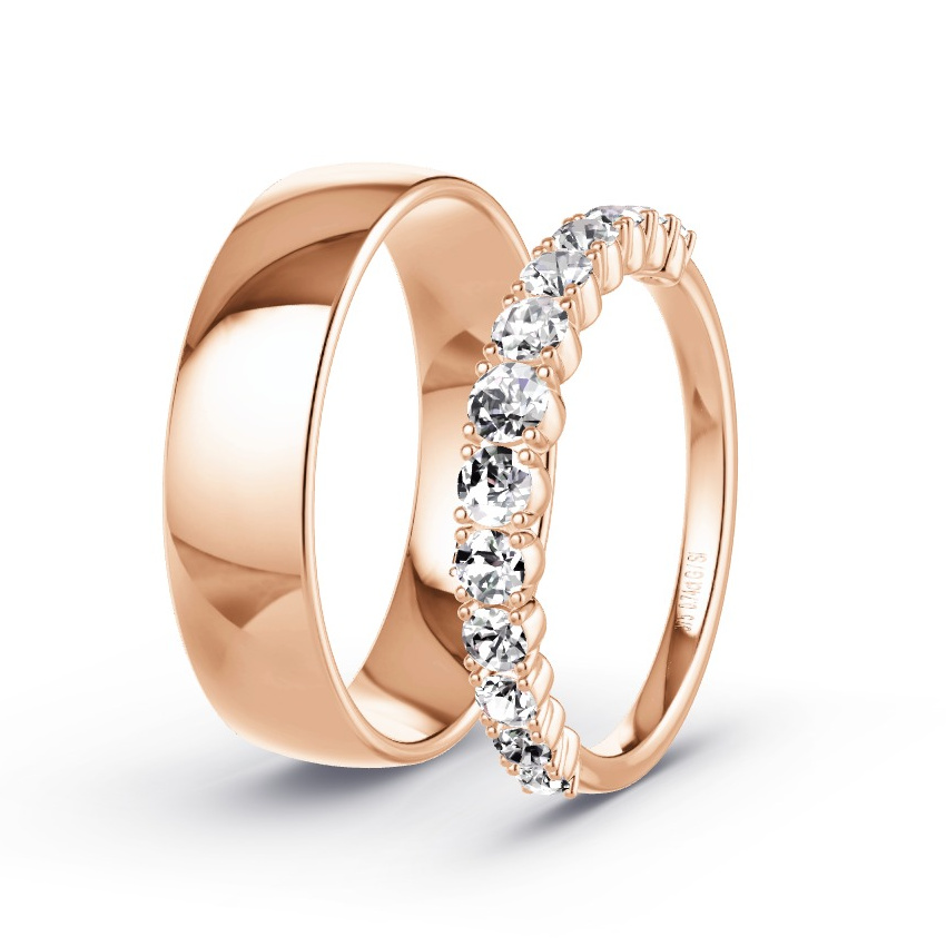 Alianzas Oro rosa - 0.74 kt Diamantes - Modelo N°1066 Alianzas Oro rosa - 0.74 kt Diamantes - Modelo N°1066