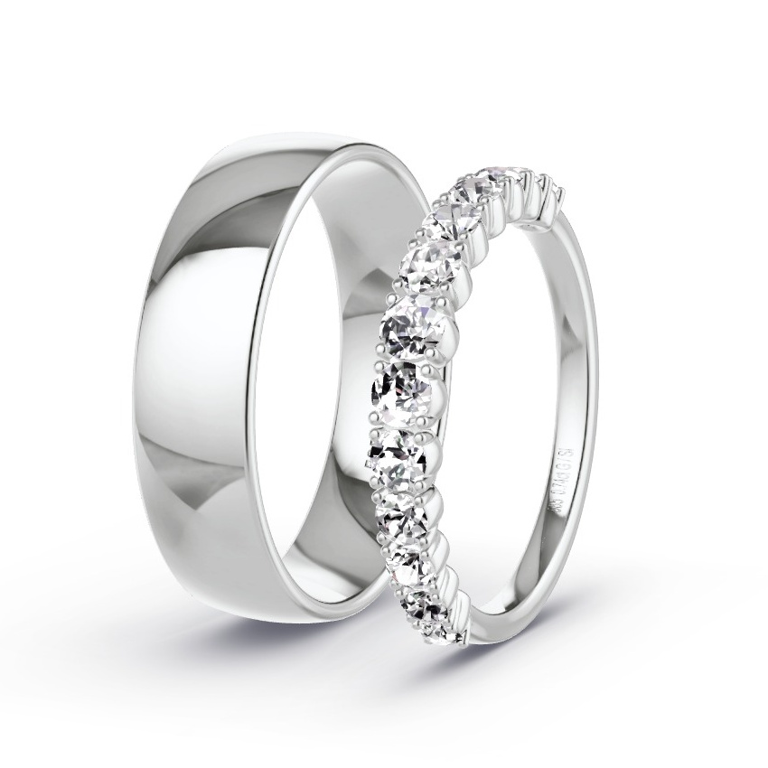 Alianzas Oro blanco - 0.74 kt Diamantes - Modelo N°1066 Alianzas Oro blanco - 0.74 kt Diamantes - Modelo N°1066