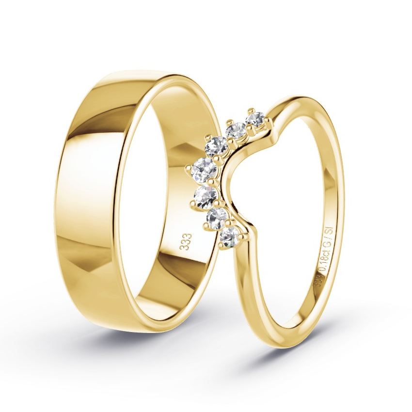 Alianzas Oro amarillo - 0.18 kt Diamantes - Modelo N°1067 Alianzas Oro amarillo - 0.18 kt Diamantes - Modelo N°1067