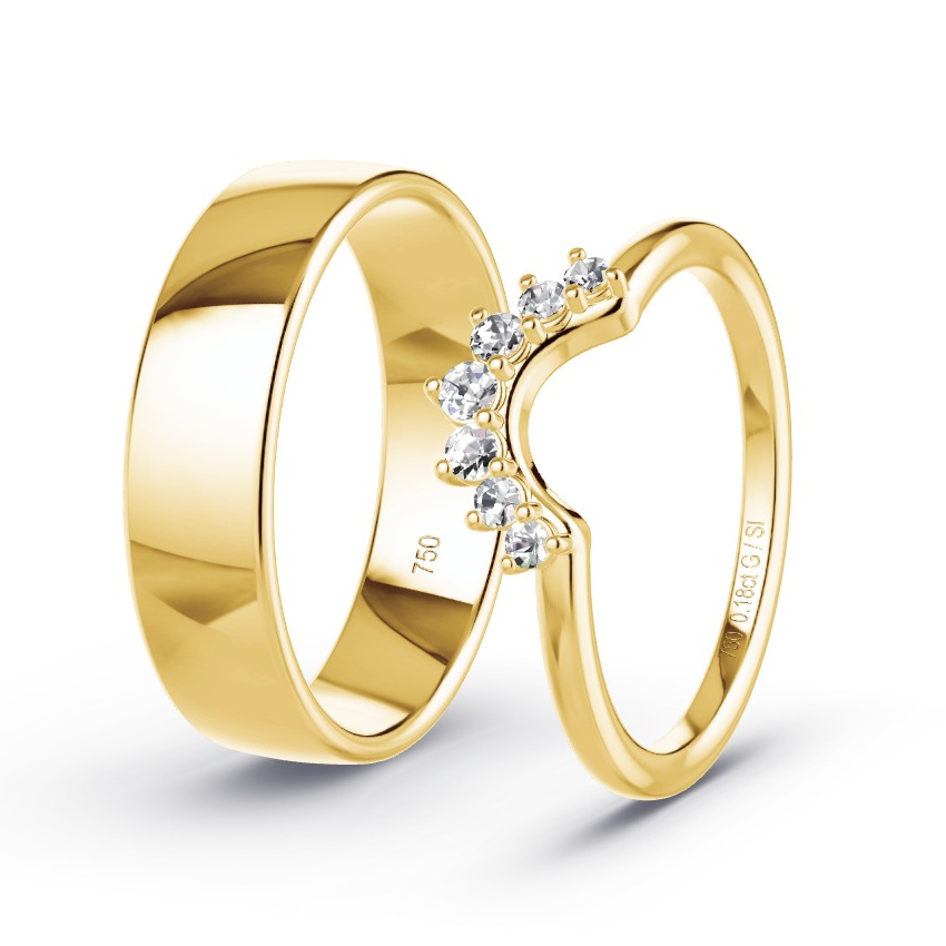 Alianzas Oro amarillo - 0.18 kt Diamantes - Modelo N°1067 Alianzas Oro amarillo - 0.18 kt Diamantes - Modelo N°1067
