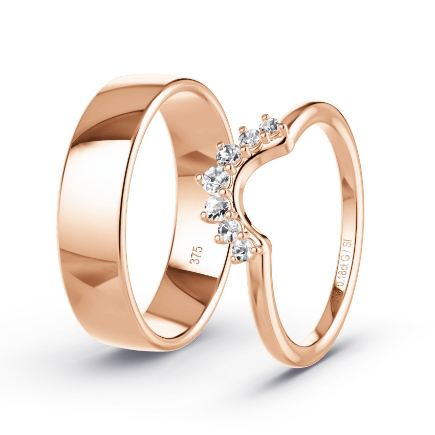 Alianzas Oro rosa - 0.18 kt Diamantes - Modelo N°1067 Alianzas Oro rosa - 0.18 kt Diamantes - Modelo N°1067