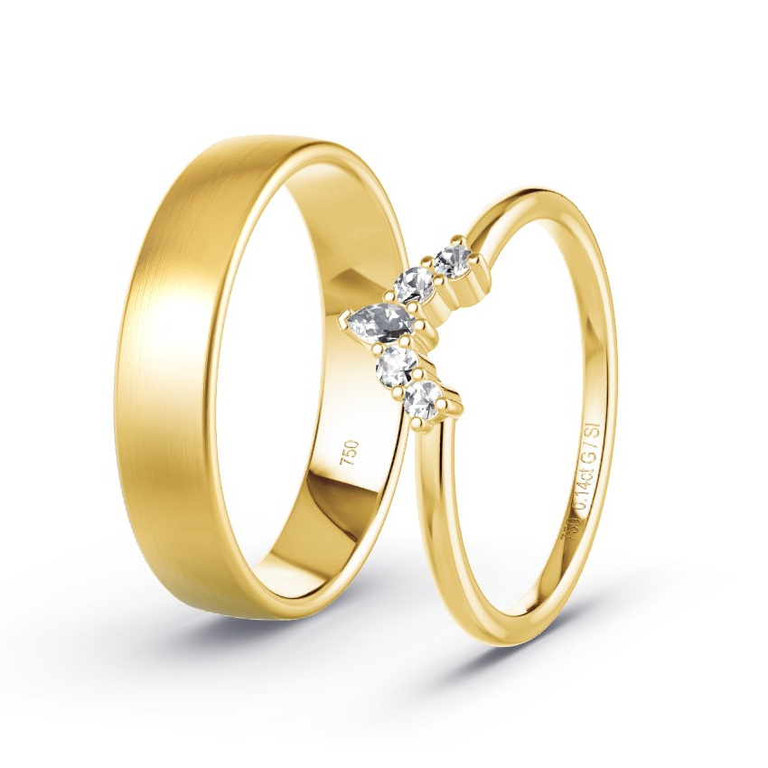 Alianzas Oro amarillo - 0.14 kt Diamantes - Modelo N°1068 Alianzas Oro amarillo - 0.14 kt Diamantes - Modelo N°1068
