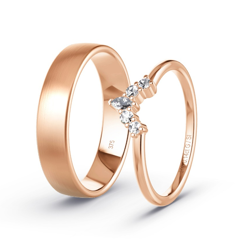 Alianzas Oro rosa - 0.14 kt Diamantes - Modelo N°1068 Alianzas Oro rosa - 0.14 kt Diamantes - Modelo N°1068