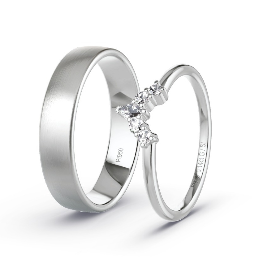 Alianzas Platino - 0.14 kt Diamantes - Modelo N°1068 Alianzas Platino - 0.14 kt Diamantes - Modelo N°1068