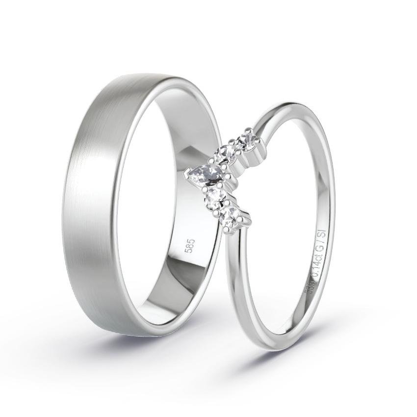 Alianzas Oro blanco - 0.14 kt Diamantes - Modelo N°1068 Alianzas Oro blanco - 0.14 kt Diamantes - Modelo N°1068