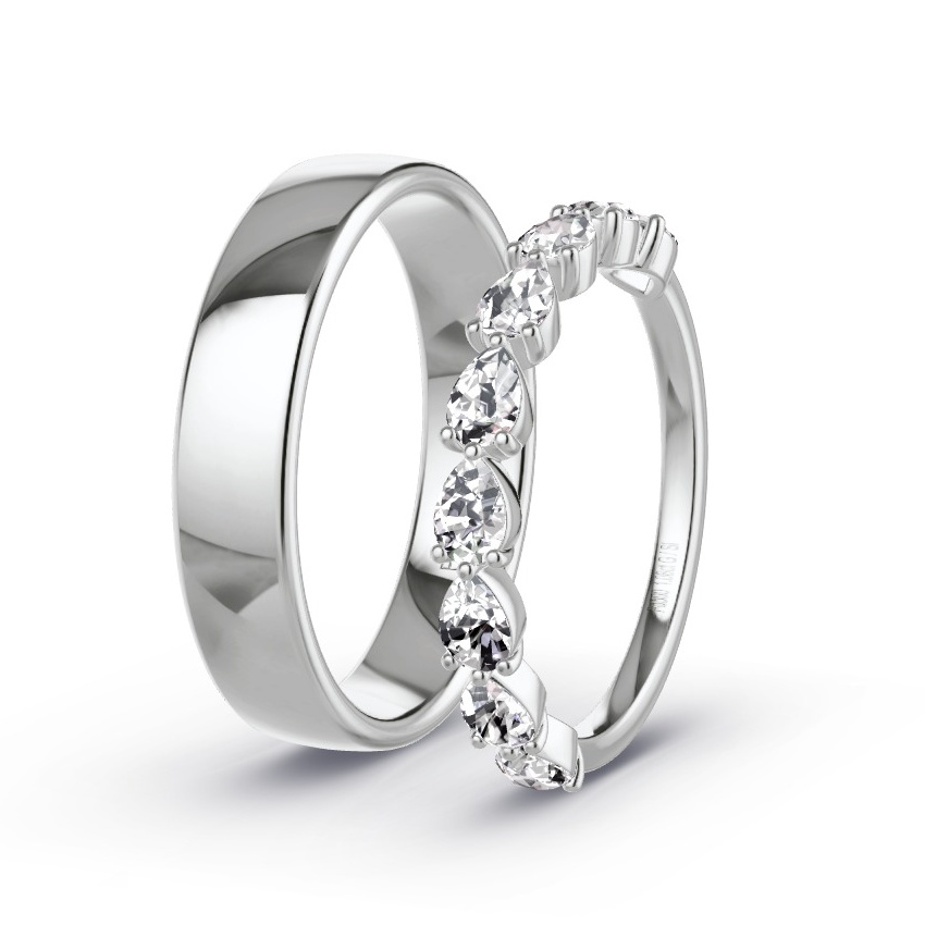 Alianzas Paladio - 1.08 kt Diamantes - Modelo N°1070 Alianzas Paladio - 1.08 kt Diamantes - Modelo N°1070