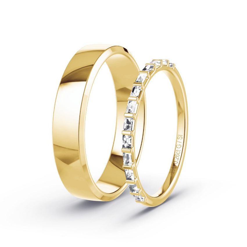Alianzas Oro amarillo - 0.26 kt Diamantes - Modelo N°1071 Alianzas Oro amarillo - 0.26 kt Diamantes - Modelo N°1071