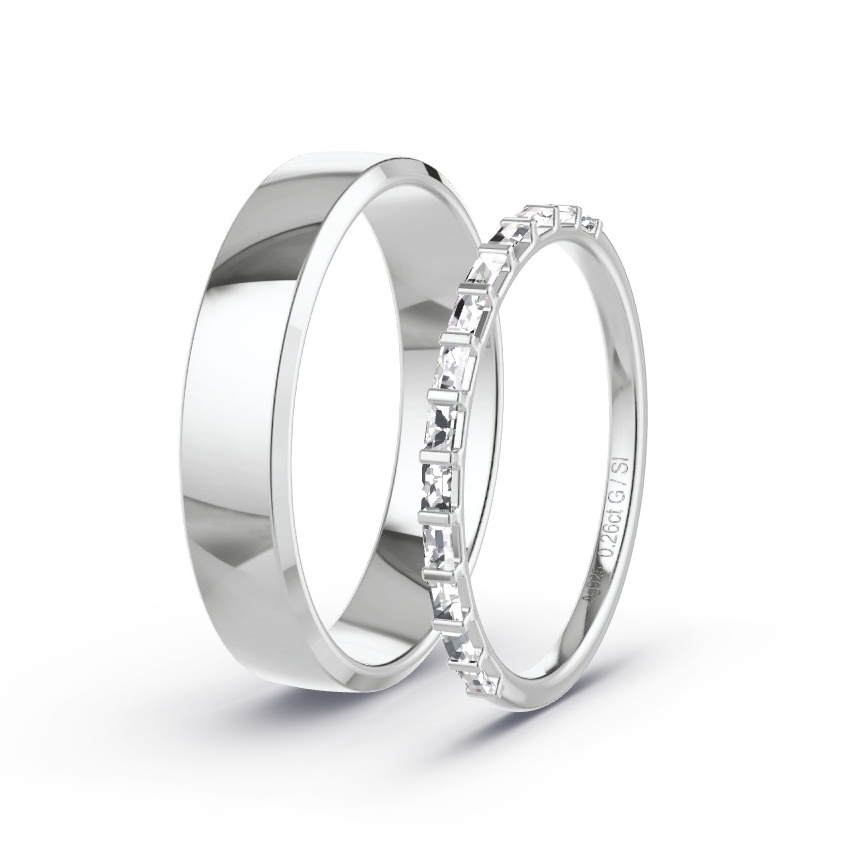 Alianzas Plata - 0.26 kt Diamantes - Modelo N°1071 Alianzas Plata - 0.26 kt Diamantes - Modelo N°1071