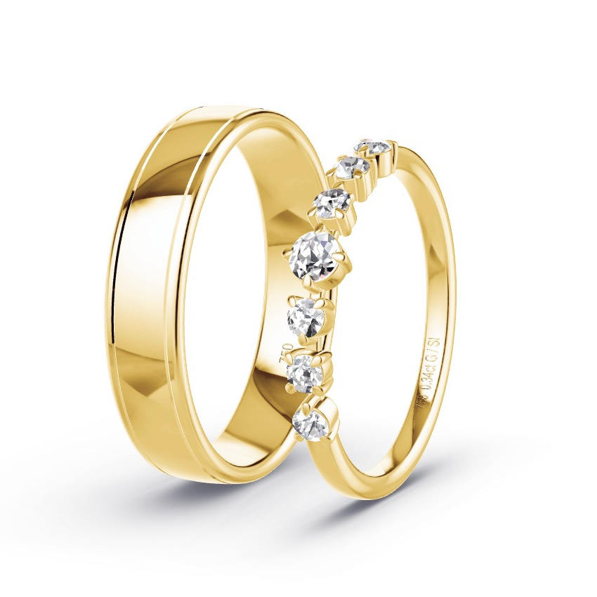 Alianzas Oro amarillo - 0.34 kt Diamantes - Modelo N°1072 Alianzas Oro amarillo - 0.34 kt Diamantes - Modelo N°1072