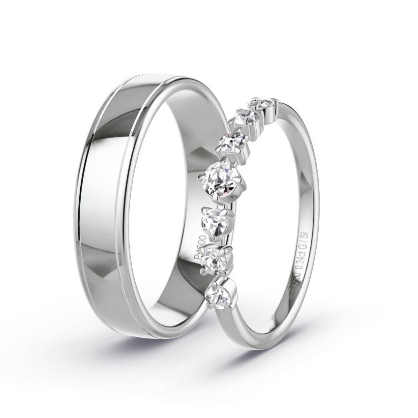 Alianzas Paladio - 0.34 kt Diamantes - Modelo N°1072 Alianzas Paladio - 0.34 kt Diamantes - Modelo N°1072