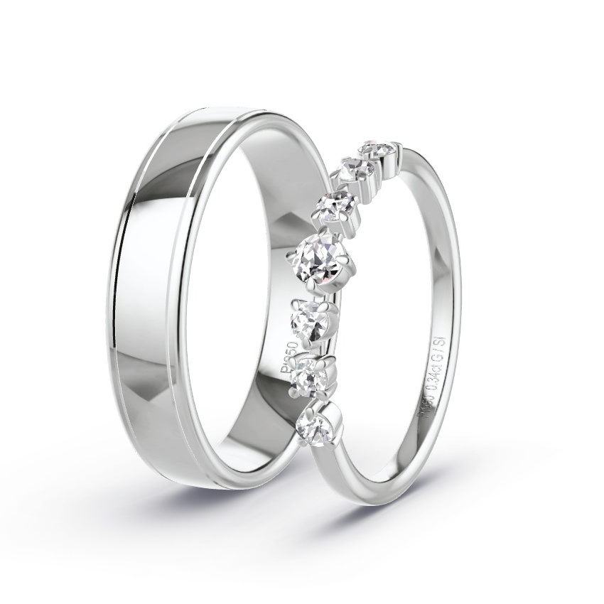 Alianzas Platino - 0.34 kt Diamantes - Modelo N°1072 Alianzas Platino - 0.34 kt Diamantes - Modelo N°1072