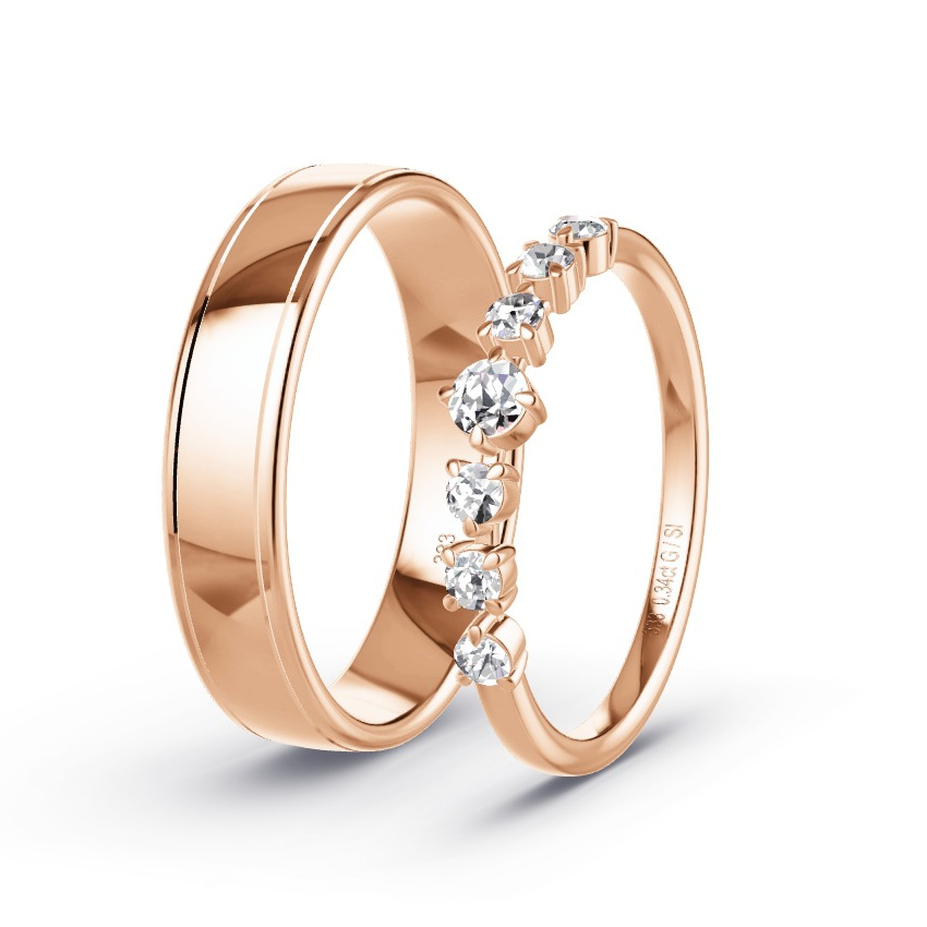 Alianzas Oro rojo - 0.34 kt Diamantes - Modelo N°1072 Alianzas Oro rojo - 0.34 kt Diamantes - Modelo N°1072