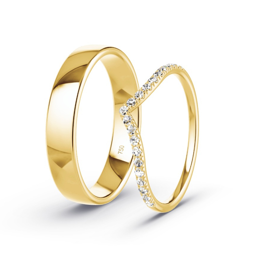 Alianzas Oro amarillo - 0.21 kt Diamantes - Modelo N°1073 Alianzas Oro amarillo - 0.21 kt Diamantes - Modelo N°1073