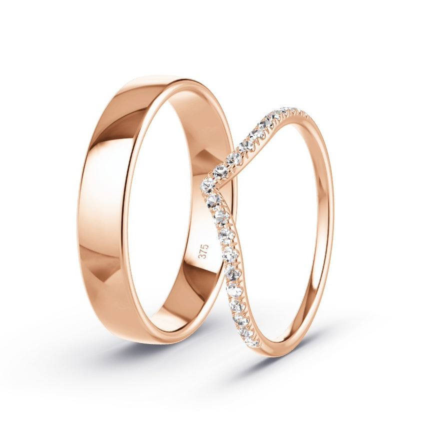 Alianzas Oro rosa - 0.21 kt Diamantes - Modelo N°1073 Alianzas Oro rosa - 0.21 kt Diamantes - Modelo N°1073