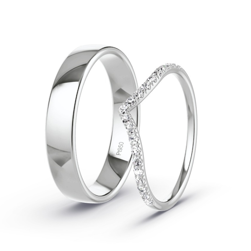 Alianzas Platino - 0.21 kt Diamantes - Modelo N°1073 Alianzas Platino - 0.21 kt Diamantes - Modelo N°1073