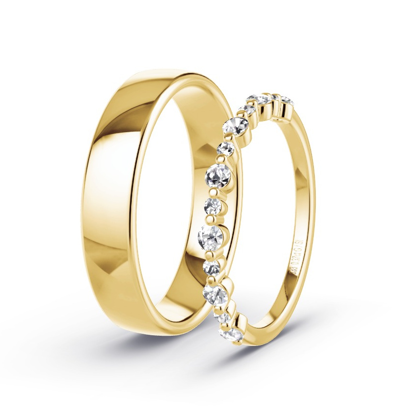 Alianzas Oro amarillo - 0.37 kt Diamantes - Modelo N°1076 Alianzas Oro amarillo - 0.37 kt Diamantes - Modelo N°1076