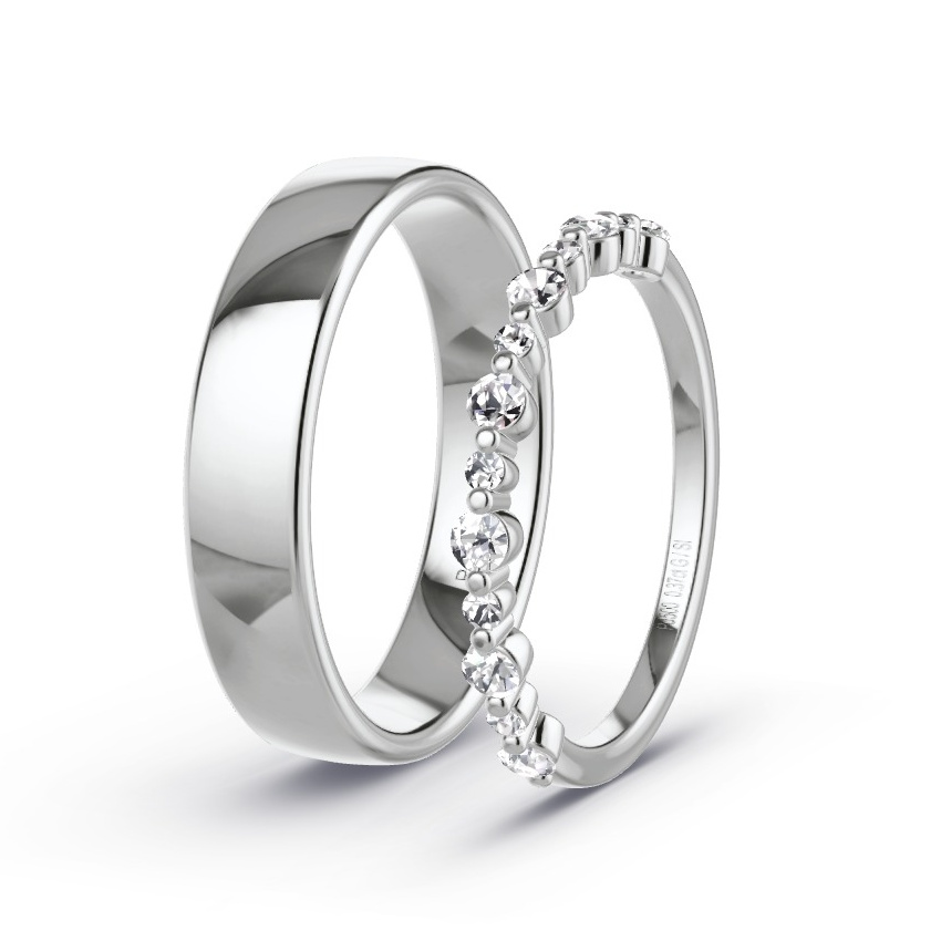 Alianzas Paladio - 0.37 kt Diamantes - Modelo N°1076 Alianzas Paladio - 0.37 kt Diamantes - Modelo N°1076