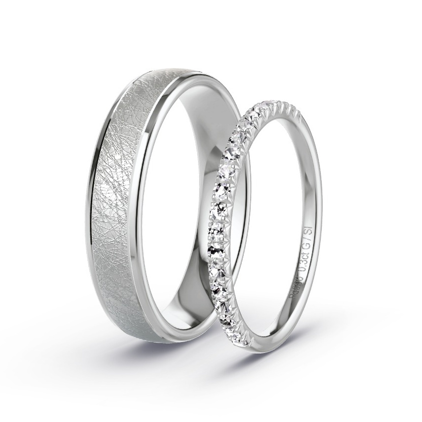 Alianzas Paladio - 0.30 kt Diamantes - Modelo N°1077 Alianzas Paladio - 0.30 kt Diamantes - Modelo N°1077