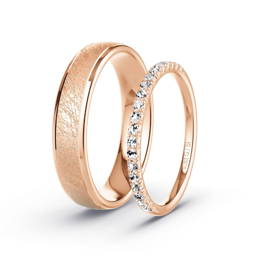 Alianzas Oro rosa - 0.30 kt Diamantes - Modelo N°1077 Alianzas Oro rosa - 0.30 kt Diamantes - Modelo N°1077