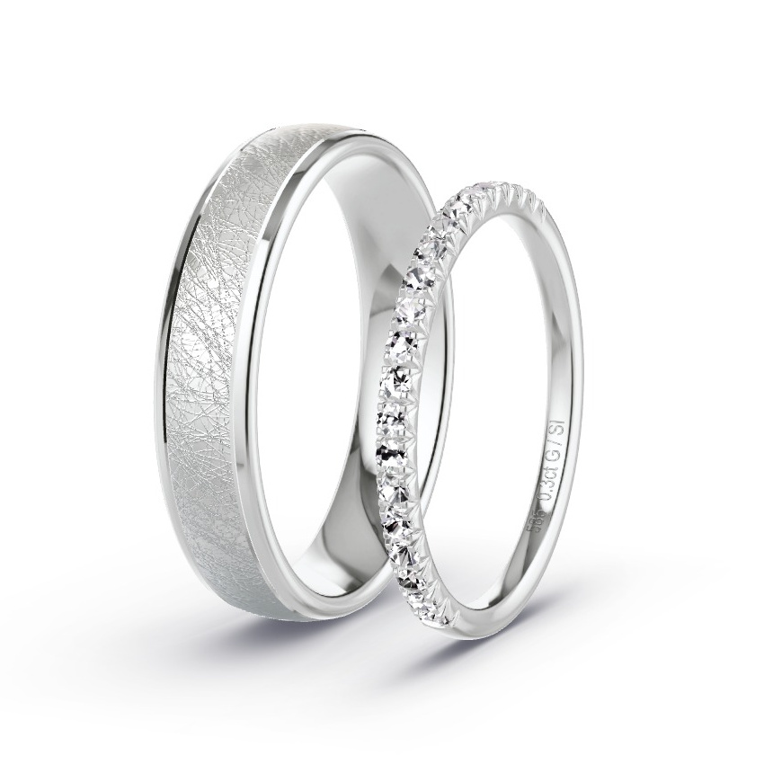 Alianzas Oro blanco - 0.30 kt Diamantes - Modelo N°1077 Alianzas Oro blanco - 0.30 kt Diamantes - Modelo N°1077