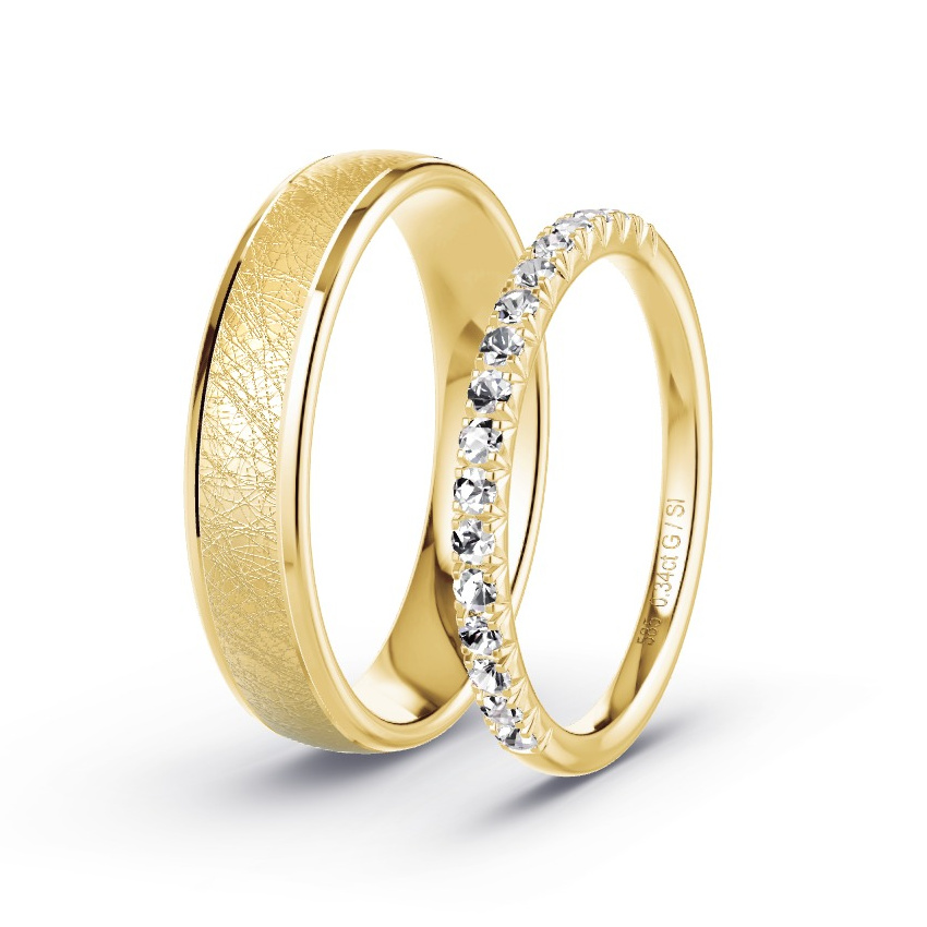 Alianzas Oro amarillo - 0.34 kt Diamantes - Modelo N°1078 Alianzas Oro amarillo - 0.34 kt Diamantes - Modelo N°1078