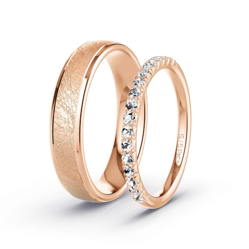Alianzas Oro rosa - 0.34 kt Diamantes - Modelo N°1078 Alianzas Oro rosa - 0.34 kt Diamantes - Modelo N°1078