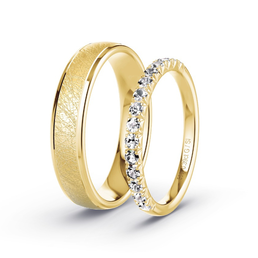 Alianzas Oro amarillo - 0.39 kt Diamantes - Modelo N°1079 Alianzas Oro amarillo - 0.39 kt Diamantes - Modelo N°1079