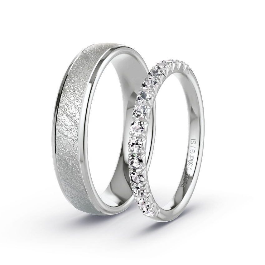 Alianzas Paladio - 0.39 kt Diamantes - Modelo N°1079 Alianzas Paladio - 0.39 kt Diamantes - Modelo N°1079