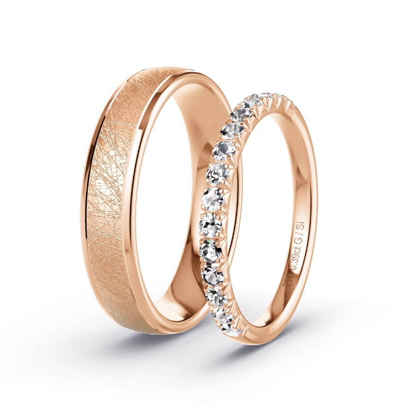 Alianzas Oro rojo - 0.39 kt Diamantes - Modelo N°1079 Alianzas Oro rojo - 0.39 kt Diamantes - Modelo N°1079
