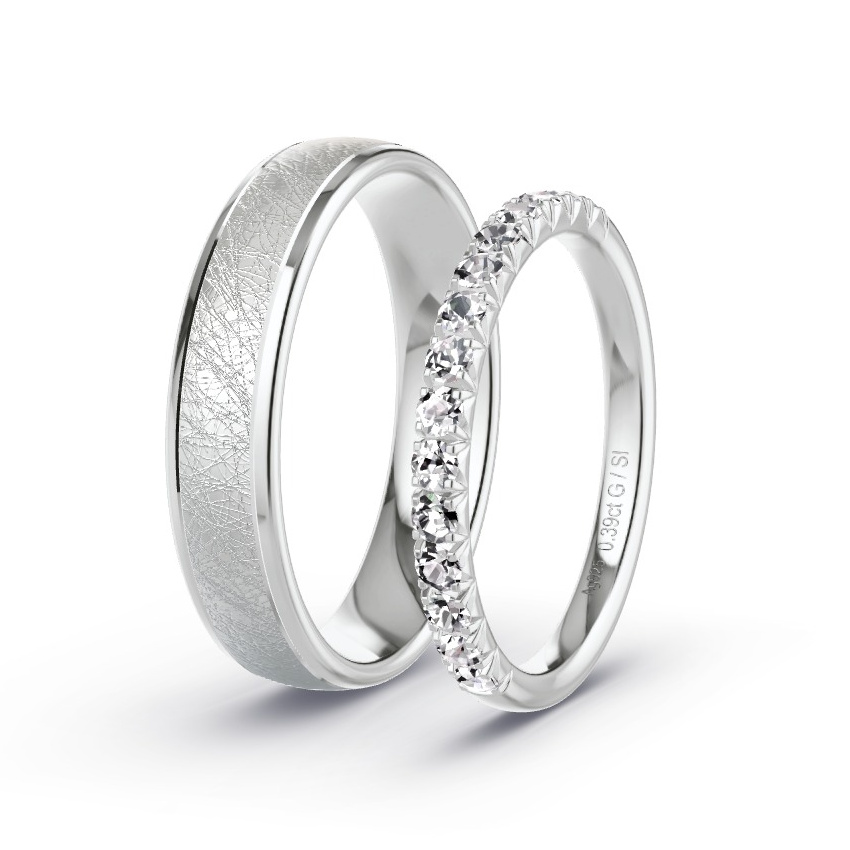 Alianzas Plata - 0.39 kt Diamantes - Modelo N°1079 Alianzas Plata - 0.39 kt Diamantes - Modelo N°1079