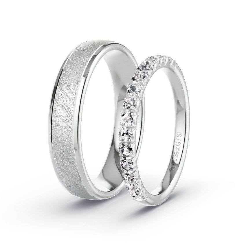 Alianzas Oro blanco - 0.39 kt Diamantes - Modelo N°1079 Alianzas Oro blanco - 0.39 kt Diamantes - Modelo N°1079