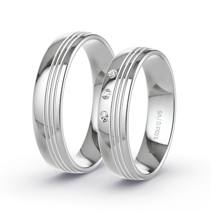 Alianzas Paladio - 0.03 kt Diamantes - Modelo N°1101 Alianzas Paladio - 0.03 kt Diamantes - Modelo N°1101