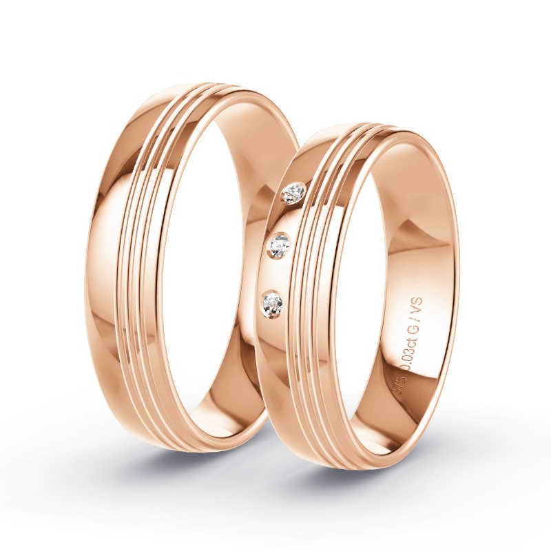 Alianzas Oro rosa - 0.03 kt Diamantes - Modelo N°1101 Alianzas Oro rosa - 0.03 kt Diamantes - Modelo N°1101