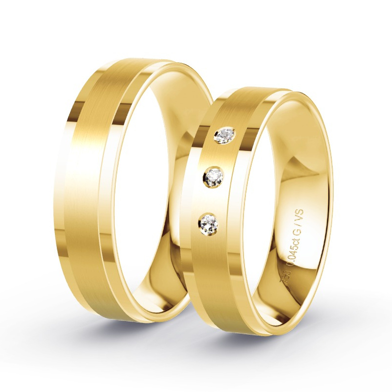 Alianzas Oro amarillo - 0.045 kt Diamantes - Modelo N°1102 Alianzas Oro amarillo - 0.045 kt Diamantes - Modelo N°1102