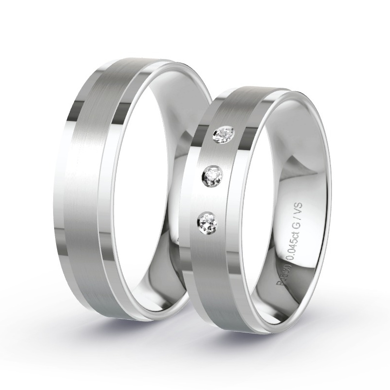Alianzas Paladio - 0.045 kt Diamantes - Modelo N°1102 Alianzas Paladio - 0.045 kt Diamantes - Modelo N°1102